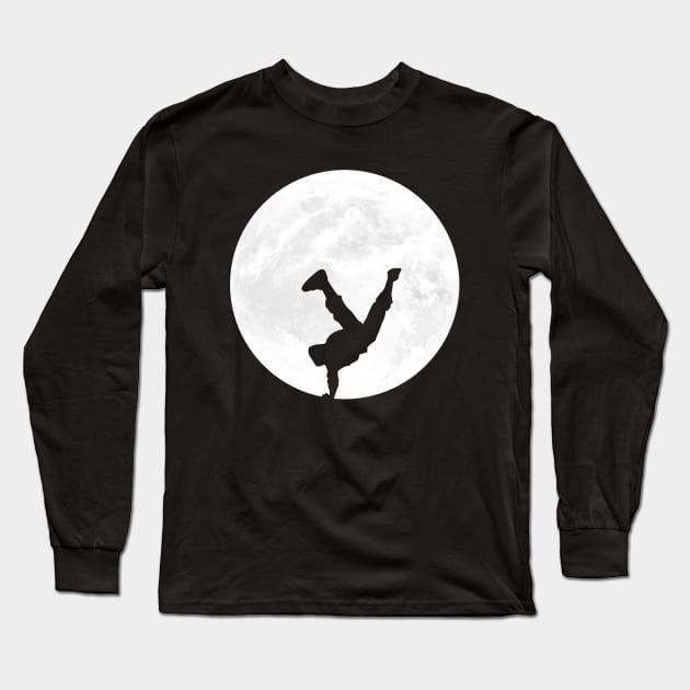 Breakdancer in Full Moon Long Sleeve T-Shirt by ChapDemo